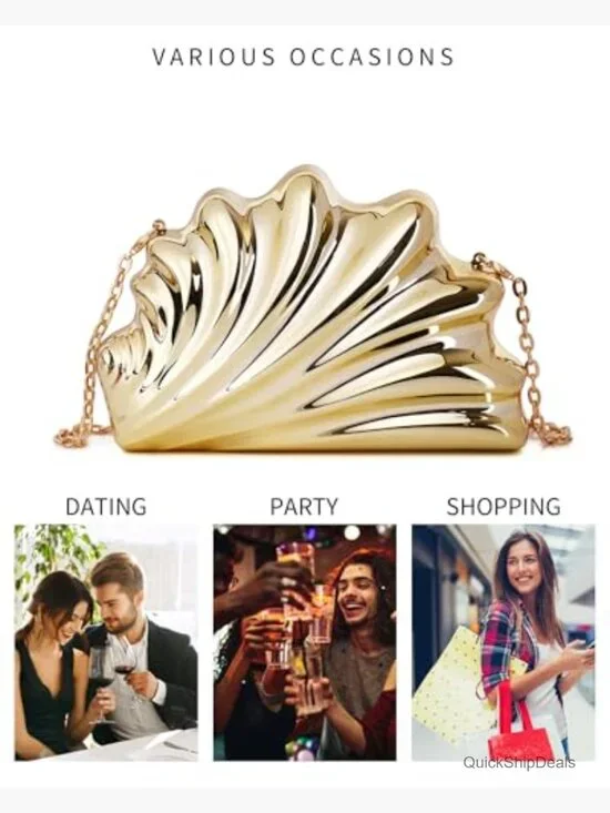 Acrylic Clutch Evening Bag with Detachable Shoulder Strap - Picture 7 of 7